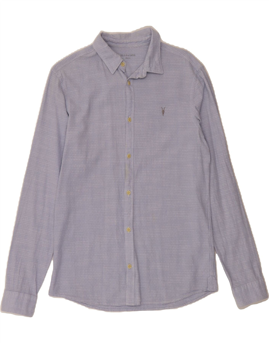 ALL SAINTS Mens Shirt Small Blue Flecked Cotton Vintage All Saints and Second-Hand All Saints from Messina Hembry 