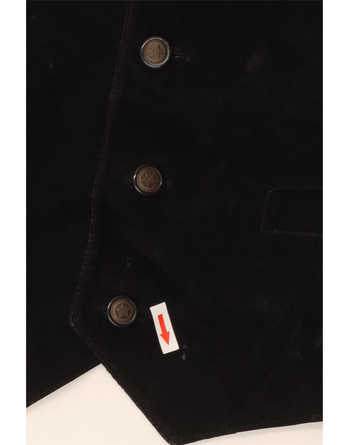 Vintage muški prsluk od brušene kože IT 54 XL crna koža