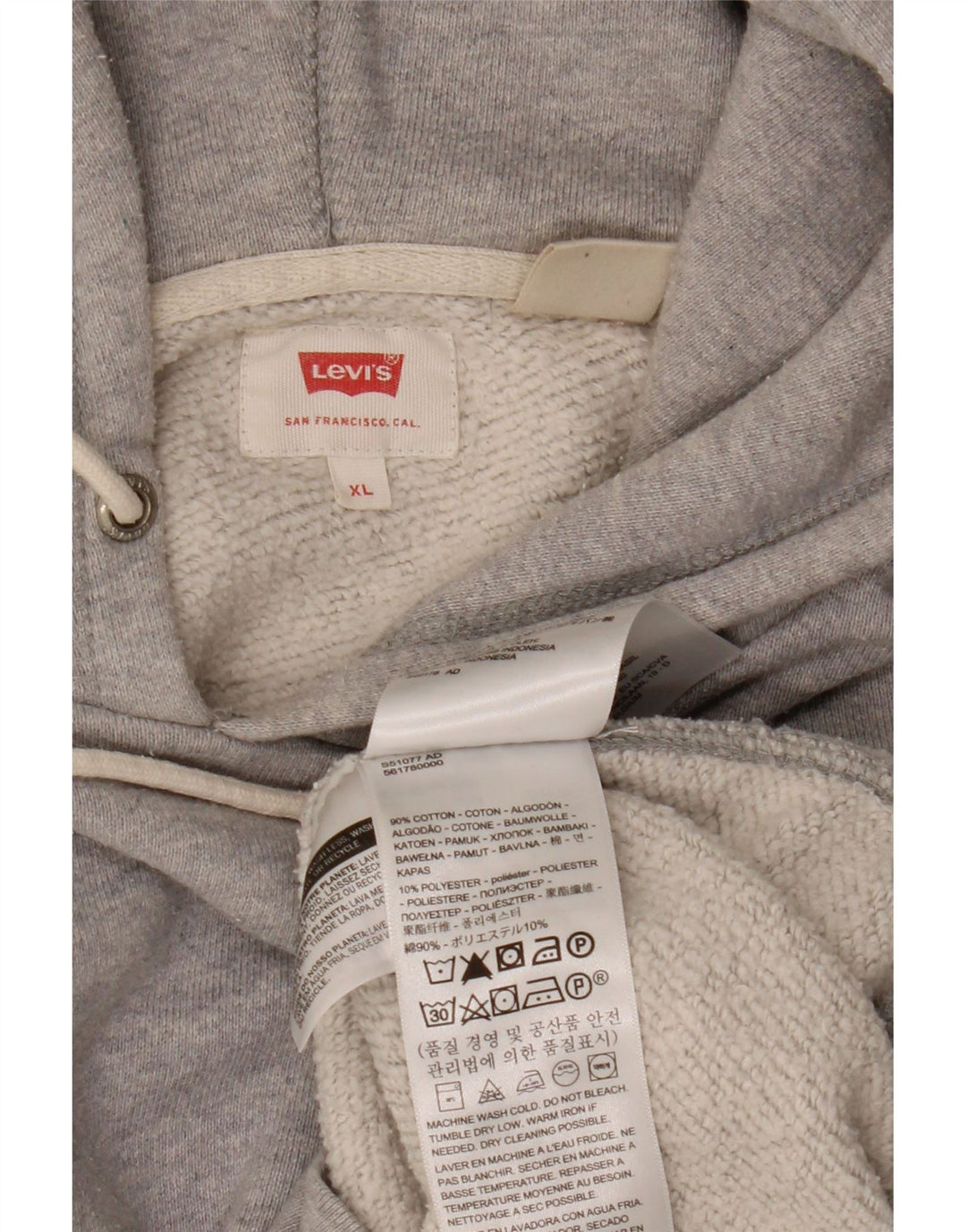 Levi's muška majica s kapuljačom XL sivi pamuk