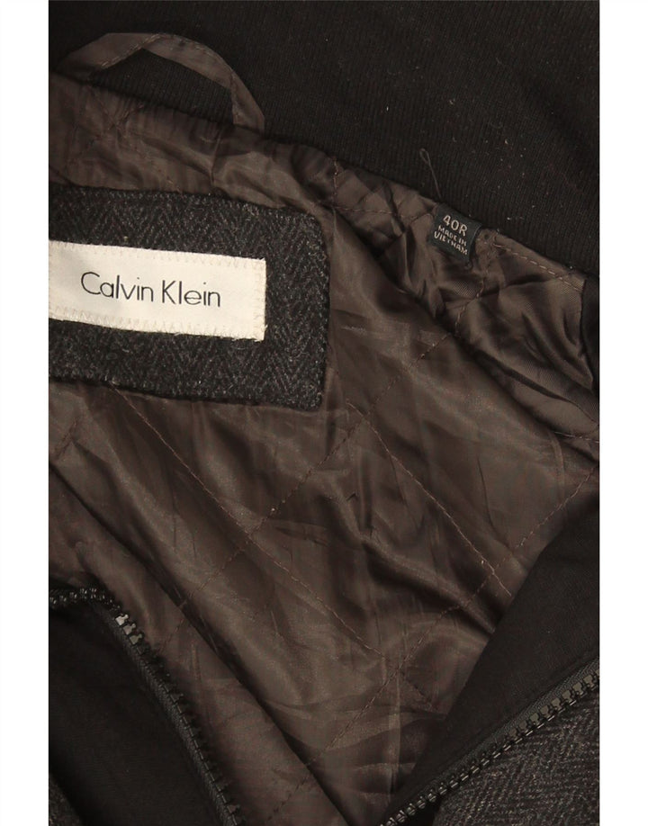 CALVIN KLEIN Muški gornji kaput UK 40 velika siva vuna