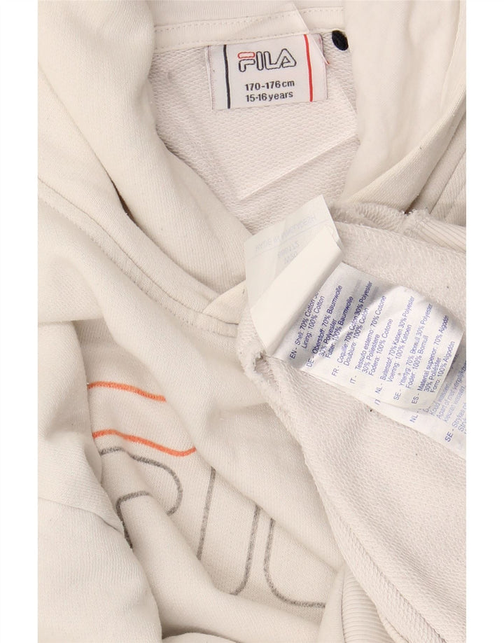 FILA majica s kapuljačom s kapuljačom za dječake 15-16 godina, bijeli pamuk