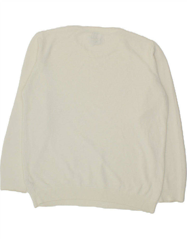 ZARA Mens Crew Neck Jumper Sweater XL White Cotton Vintage Zara and Second-Hand Zara from Messina Hembry 
