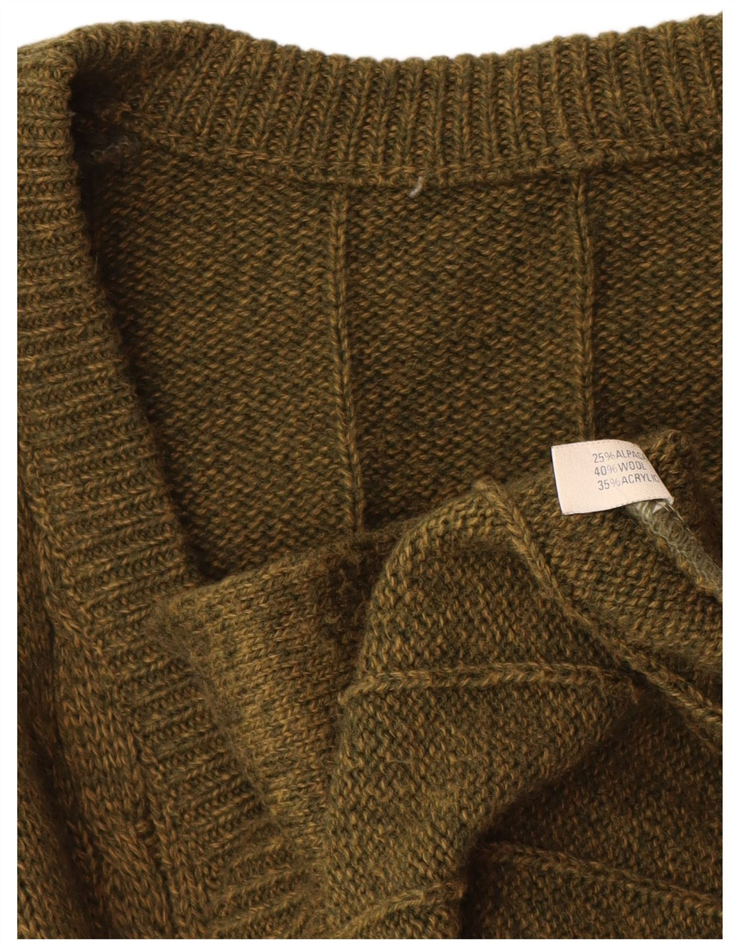 VINTAGE muški kardigan pulover od vune alpake kaki boje