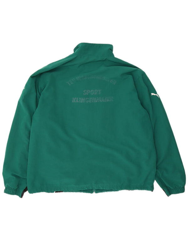Puma Mens Graphic Tracksuit Top Jacket XL Green Colourblock Polyester
