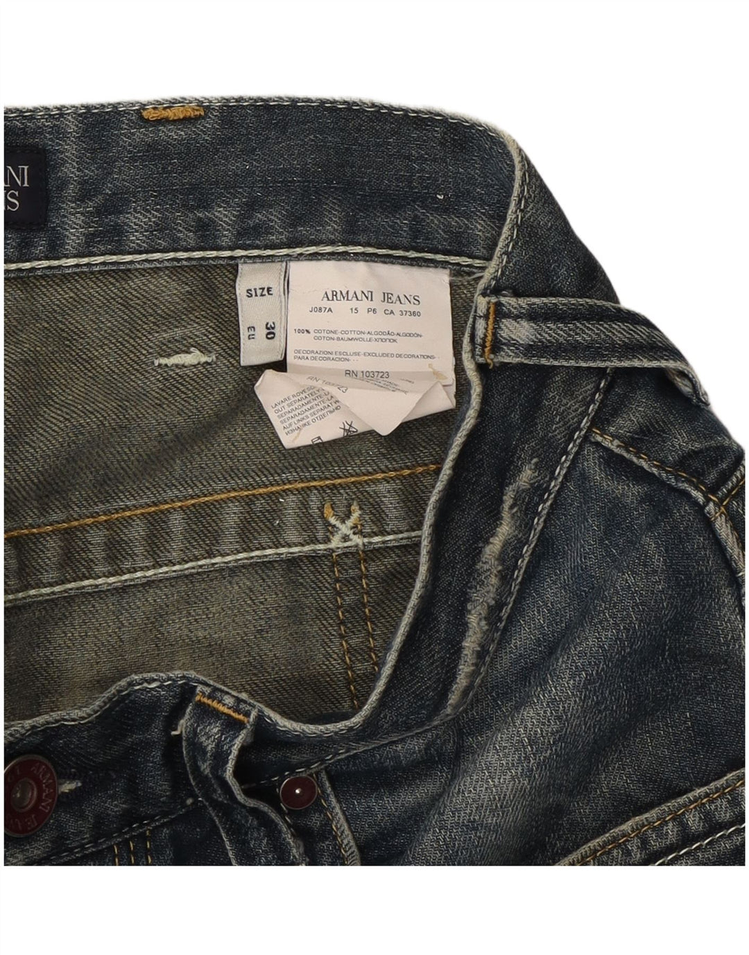 Armani ženske traperice s bootcut W30 L32 plavi pamuk