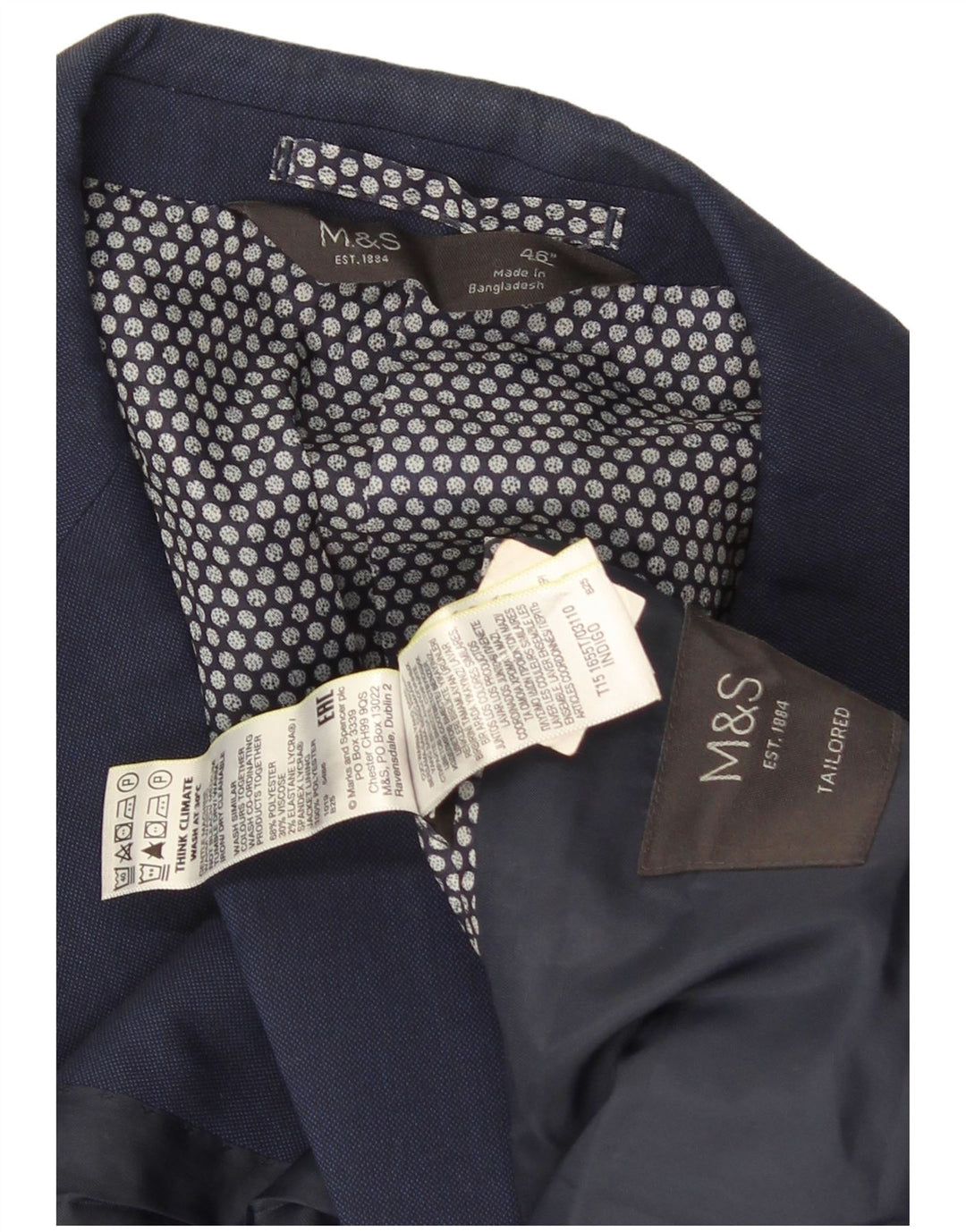 Marks & Spencer muška jakna sako s 2 gumba UK 46 3XL tamnoplava