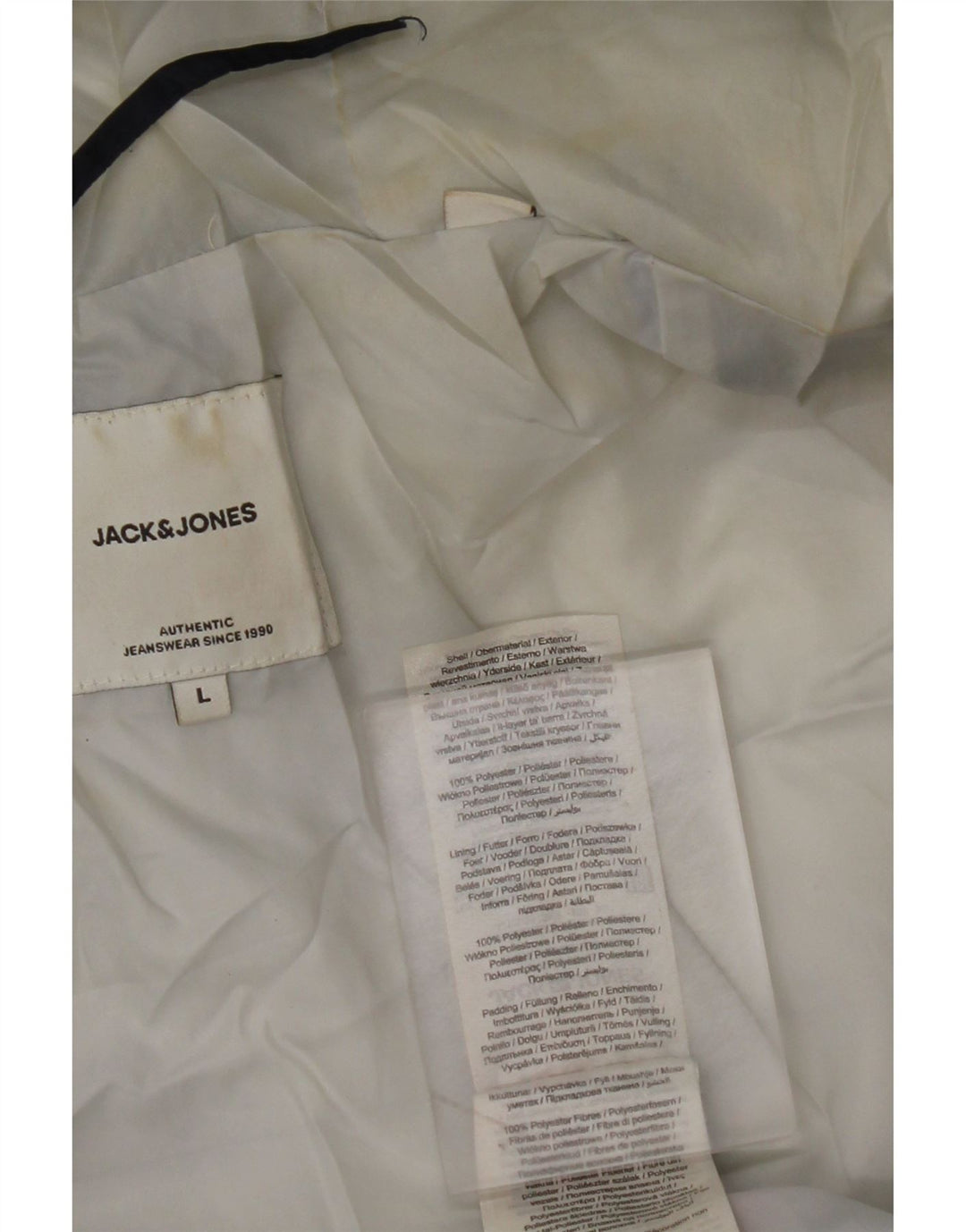 JACK & JONES Muška podstavljena jakna s kapuljačom UK 40 velika tamnoplava poliester