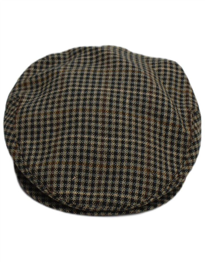 Barbisio muška ravna kapa s srednjom smeđom klasičnom houndstooth kapom