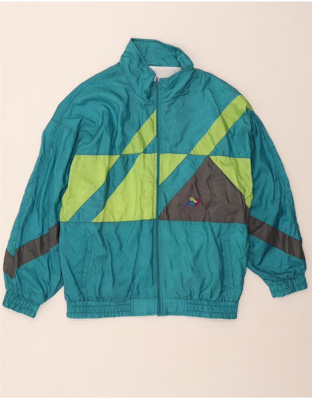 Brugi Mens Full Tracksuit Large  Turquoise Colourblock Polyamide