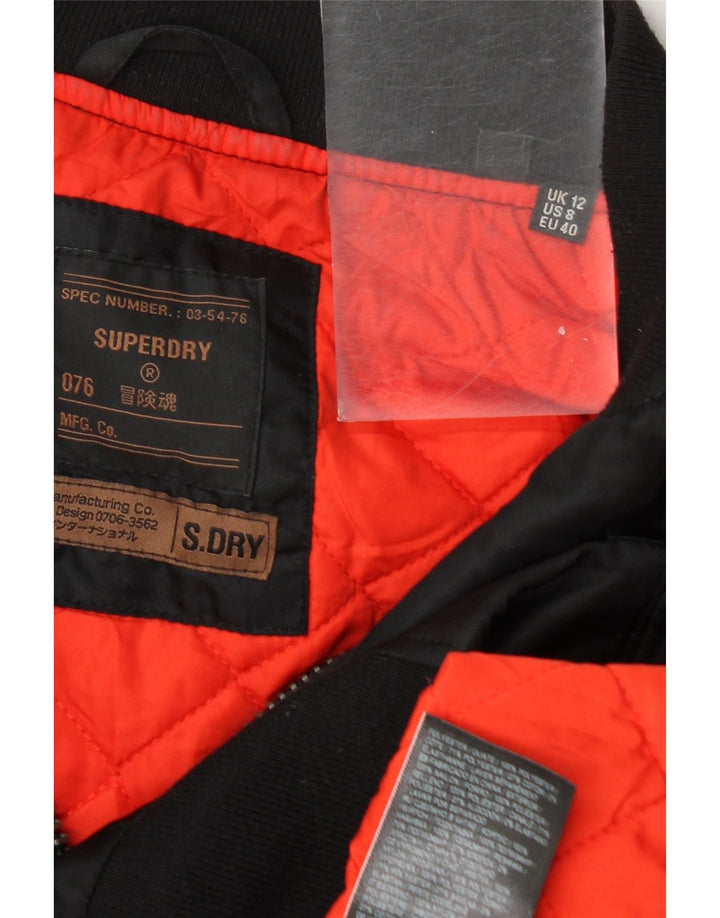 Superdry ženska bomber jakna UK 12 srednji crni poliester