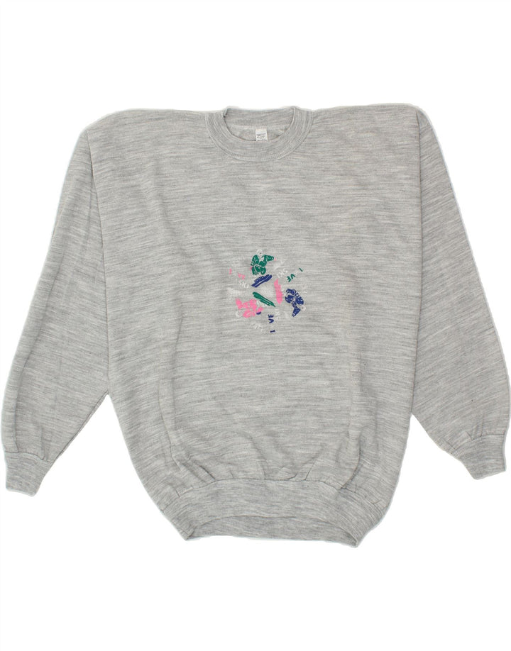VINTAGE Mens Graphic Sweatshirt Jumper 2XL Grey Cotton Vintage Vintage and Second-Hand Vintage from Messina Hembry 
