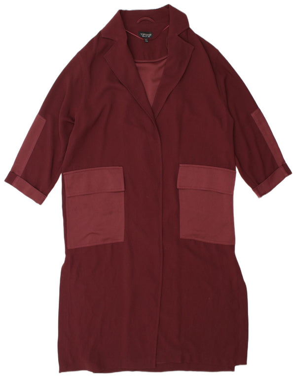 Topshop ženski dugi kardigan gornji dio UK 8 Small Burgundy Colourblock