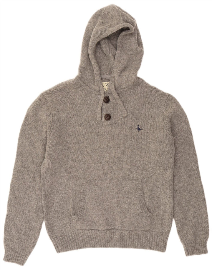 Jack Wills, muški džemper s kapuljačom i ovratnikom srednje sive boje