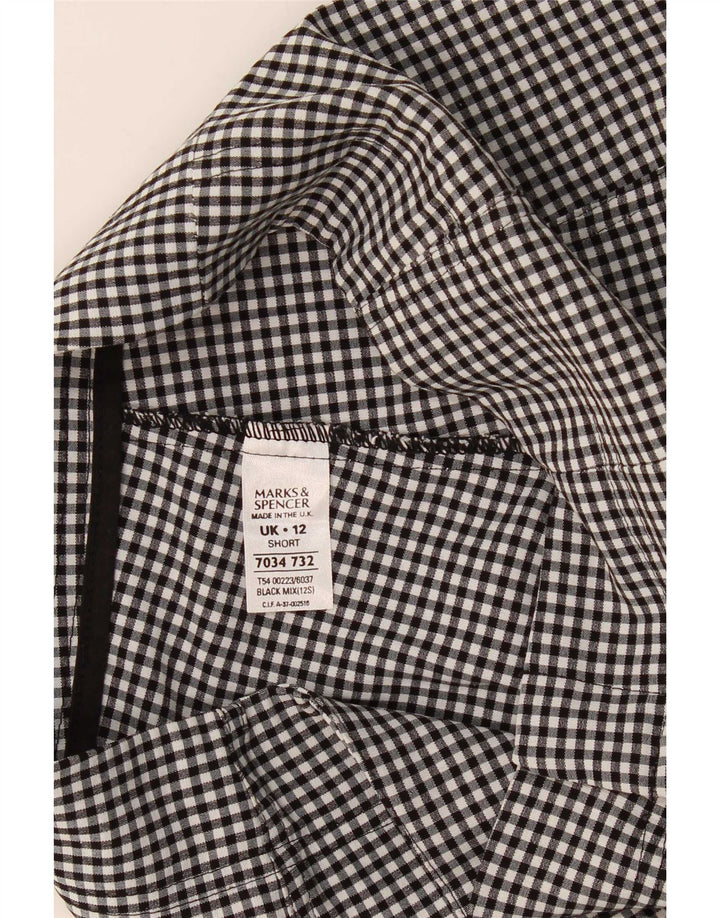 Marks & Spencer ženske kapri hlače UK 12 srednje W28 L21 crne gingham