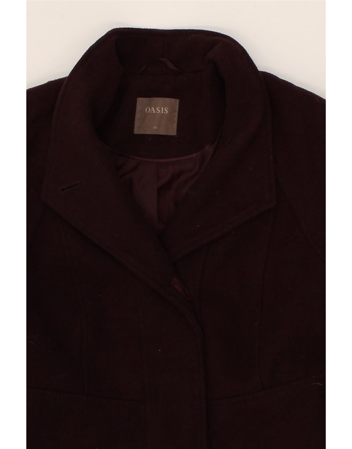 OASIS Womens Overcoat UK 6 XS Burgundy Viscose Vintage Oasis and Second-Hand Oasis from Messina Hembry 