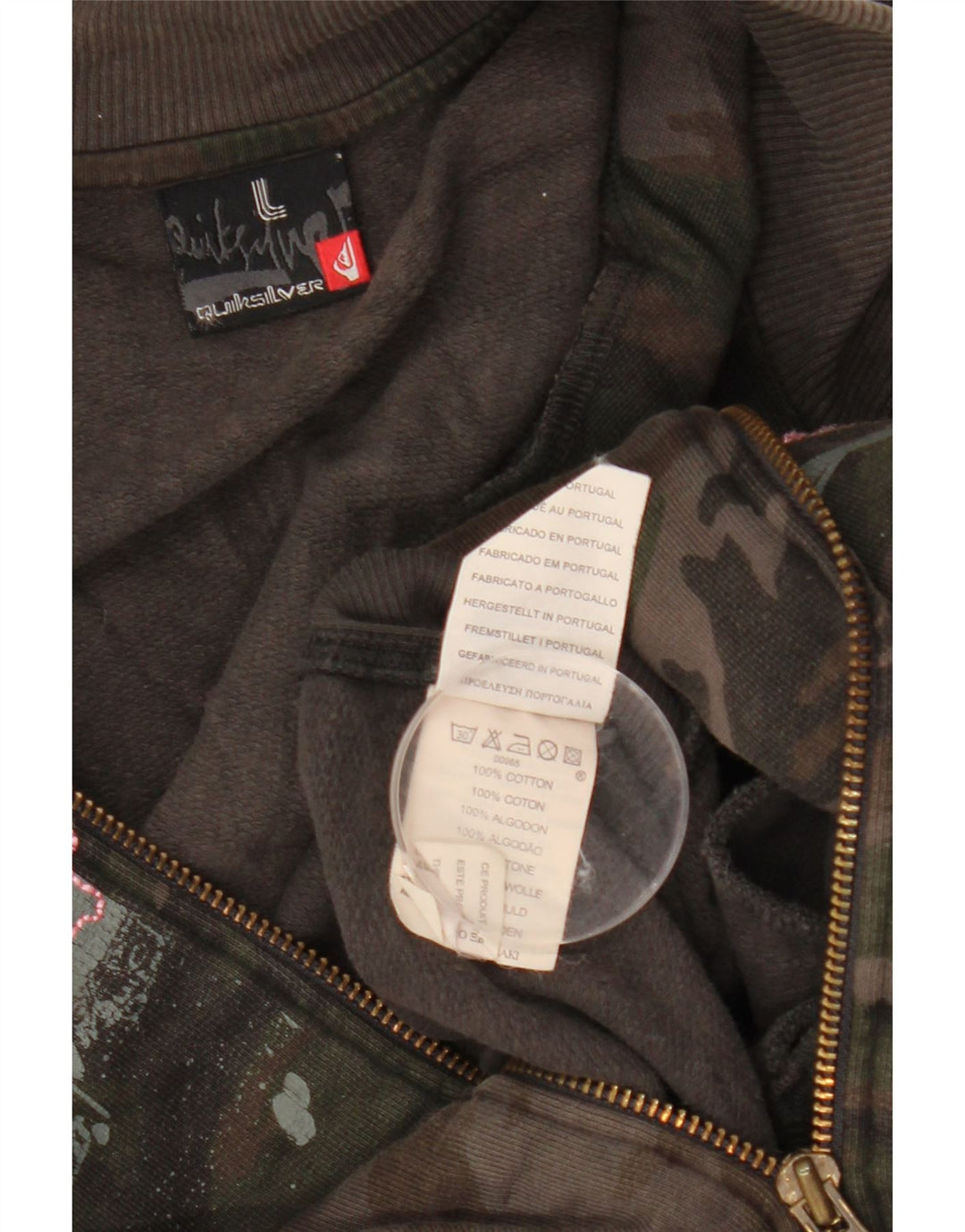 QUIKSILVER Ženska gornja jakna trenirke UK 16 Large kaki kamuflažna