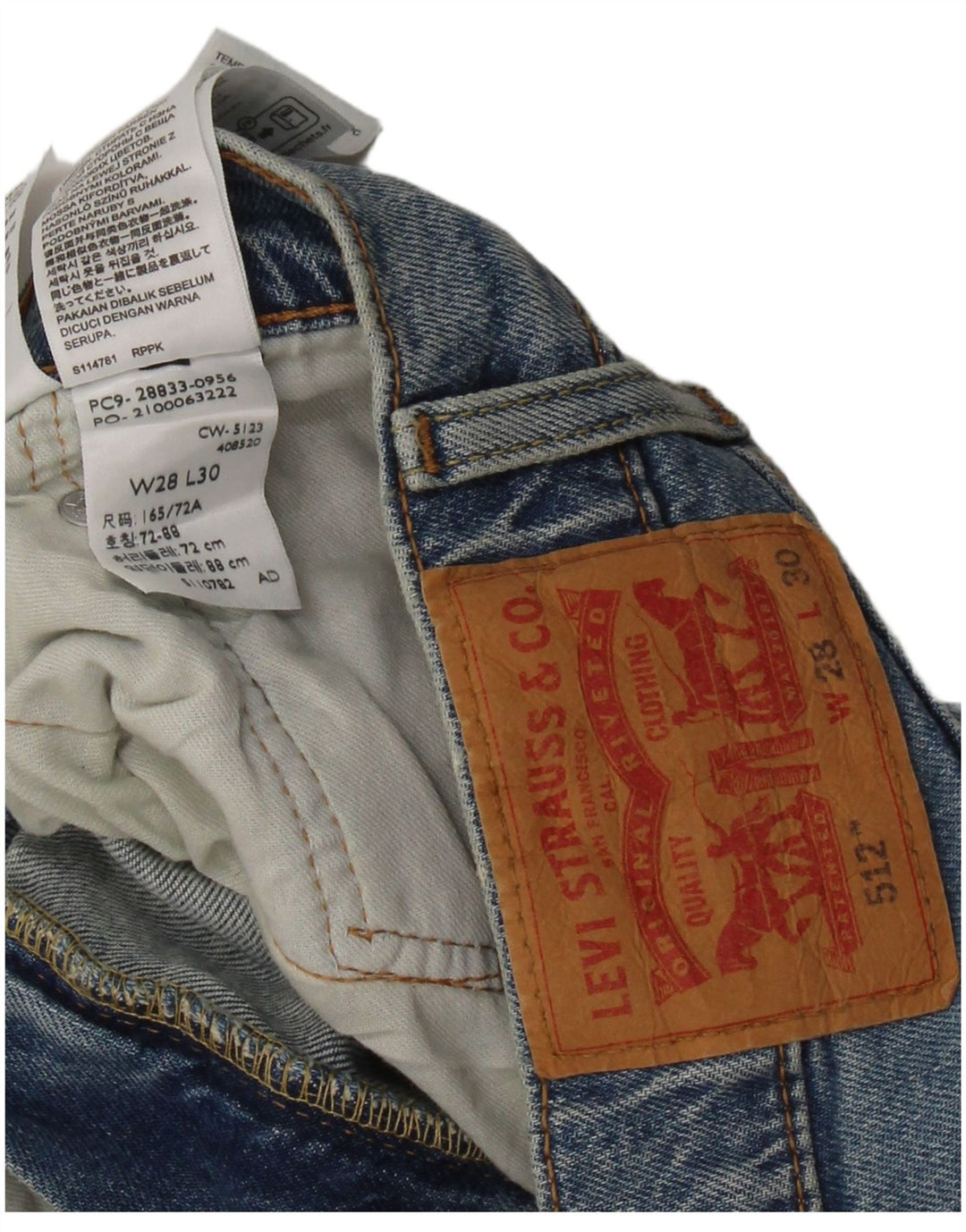 LEVI'S muške 512 uske sužene traperice W28 L30 plavi pamuk