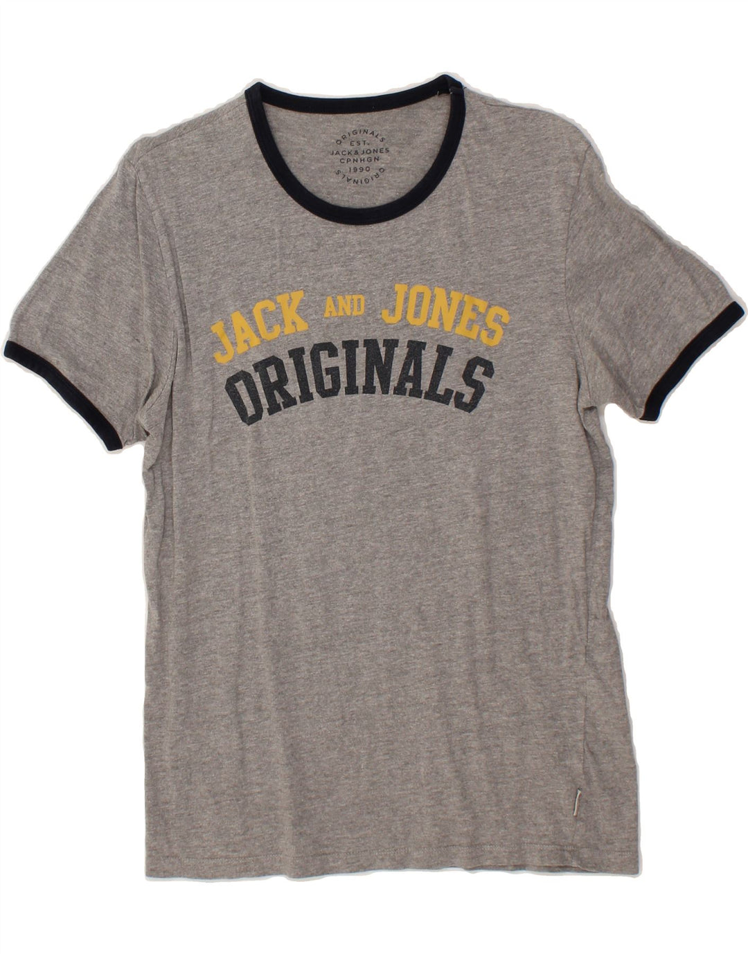 JACK & JONES Mens Graphic T-Shirt Top Medium Grey Cotton Vintage Jack & Jones and Second-Hand Jack & Jones from Messina Hembry 