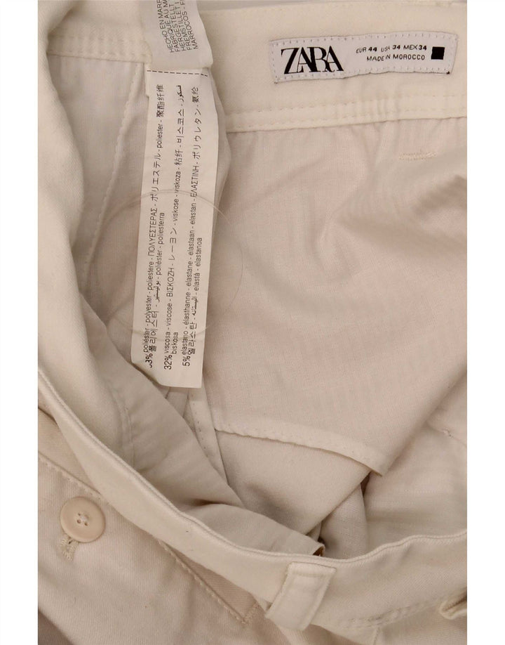 Zara muške uske chino hlače EU 44 velike W34 L30 bijeli poliester