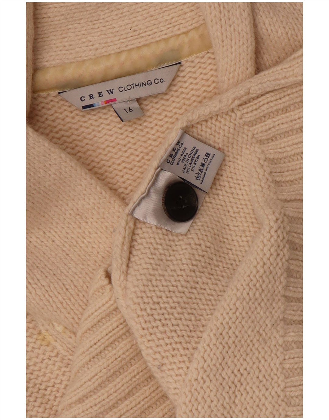 CREW CLOTHING Ženski kardigan pulover UK 16 Large Beige Wool