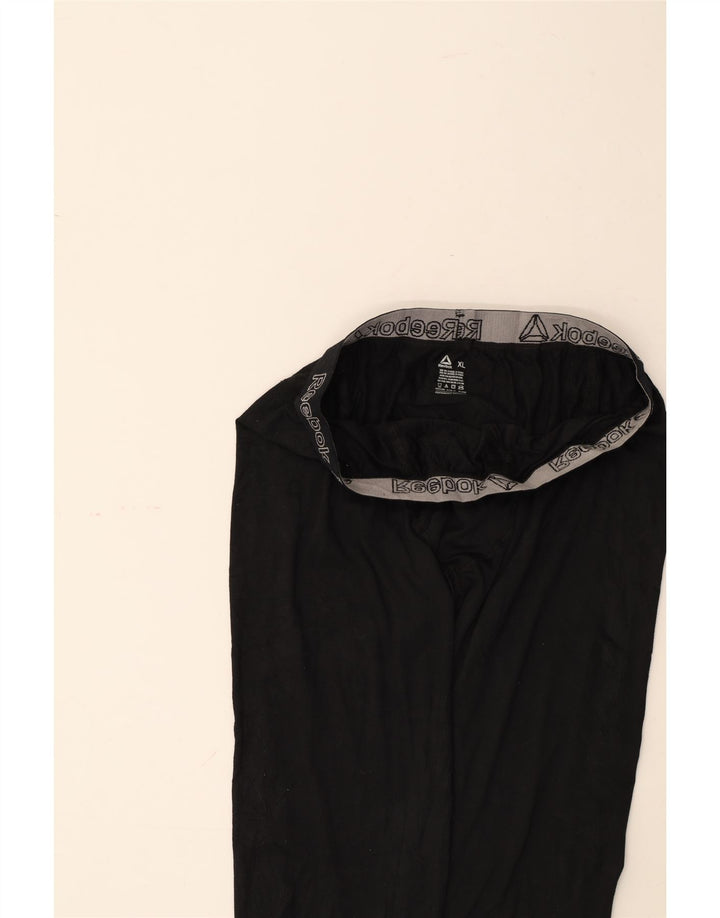 REEBOK Womens Graphic Leggings UK 18 XL Black Polyester Vintage Reebok and Second-Hand Reebok from Messina Hembry 