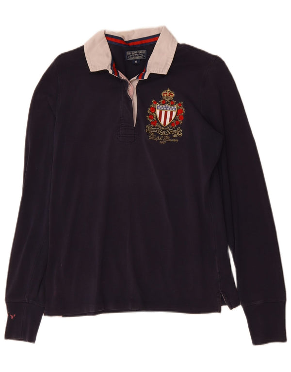 POLO RALPH LAUREN Ženska polo majica dugih rukava UK 12 srednje tamnoplava
