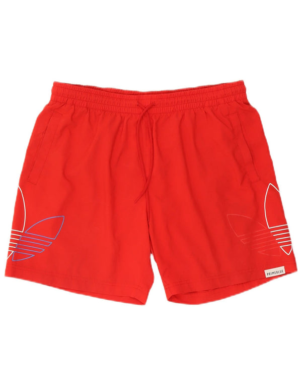 Adidas Mens Prime Blue Graphic Graphic Sport Shorts Veliki crveni poliester