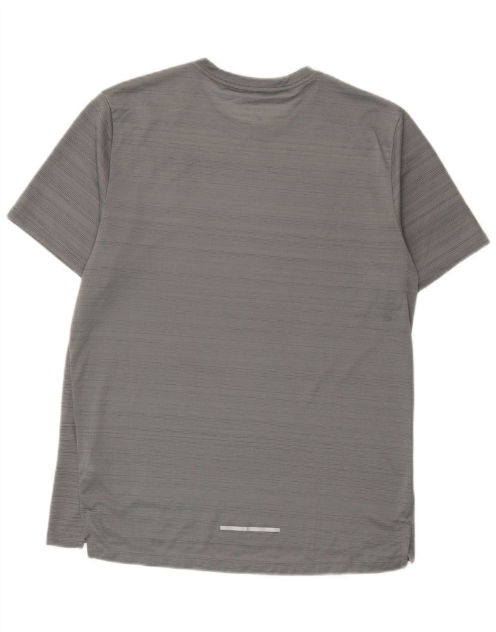 Nike Dri Fit majica kratkih rukava srednje sive pruge od poliestera