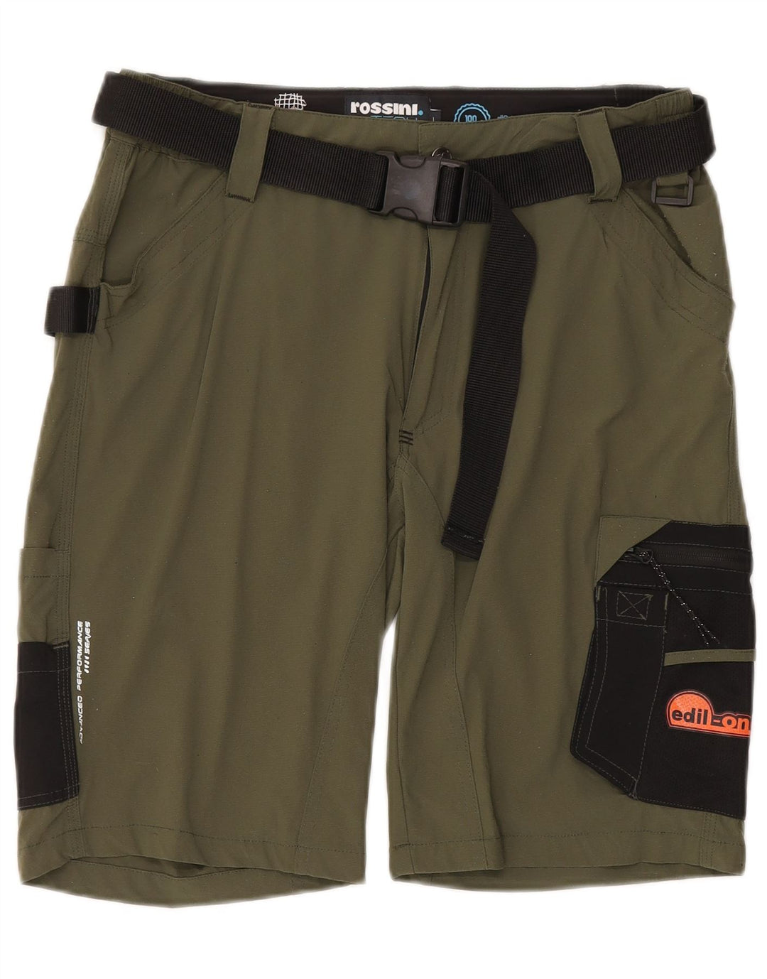 Vintage muške grafičke kargo kratke hlače velike W34 kaki boje