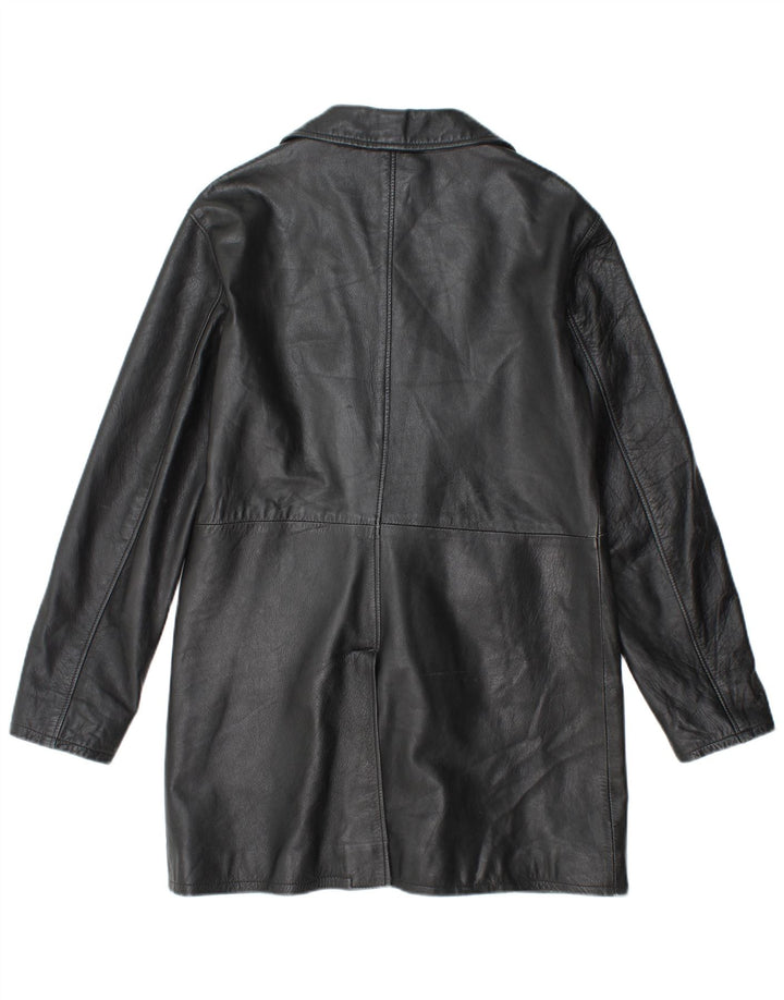 VINTAGE ženski kožni kaput UK 18 XL crna koža