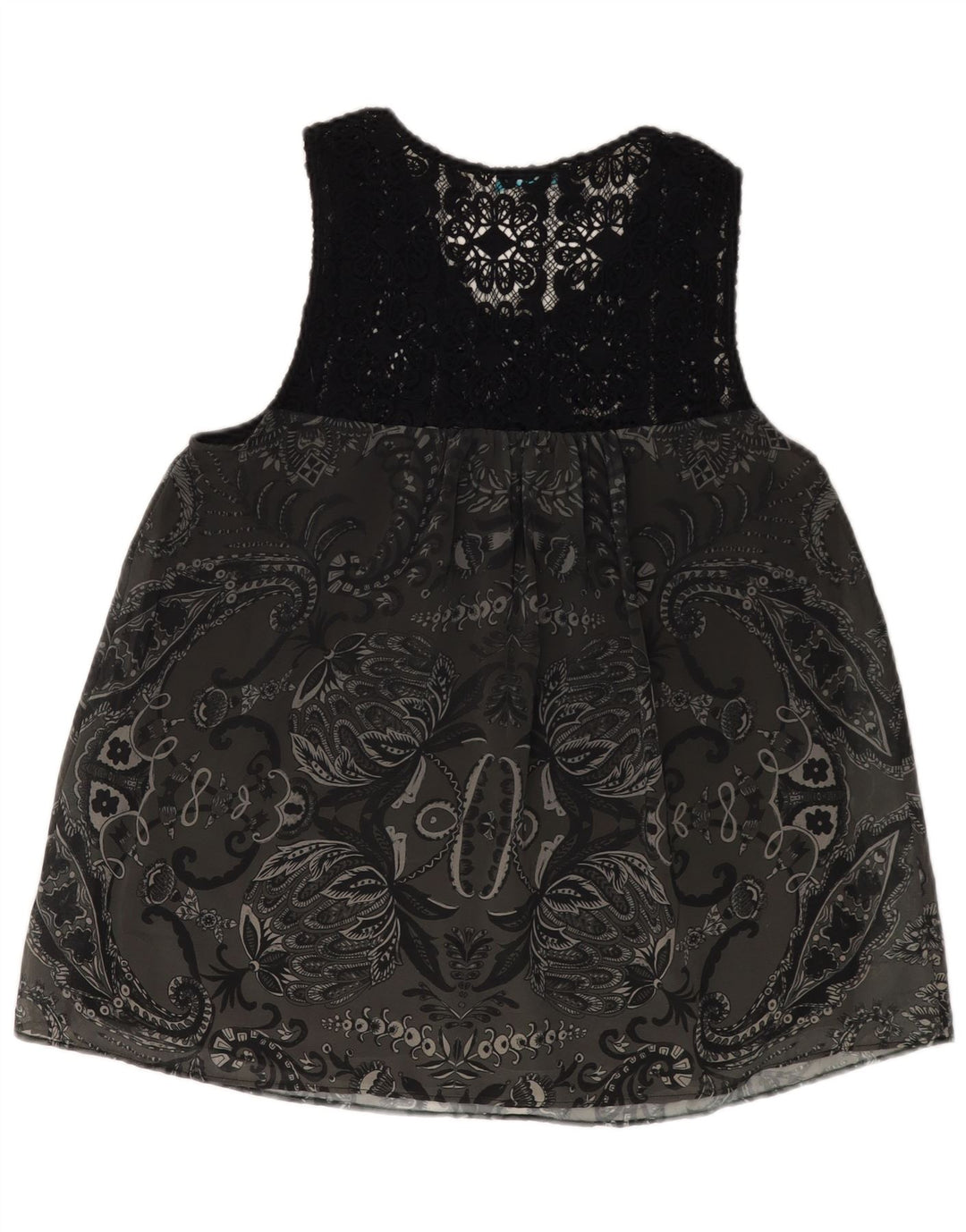 DESIGUAL Ženska grafička bluza bez rukava UK 18 XL Sivi Paisley