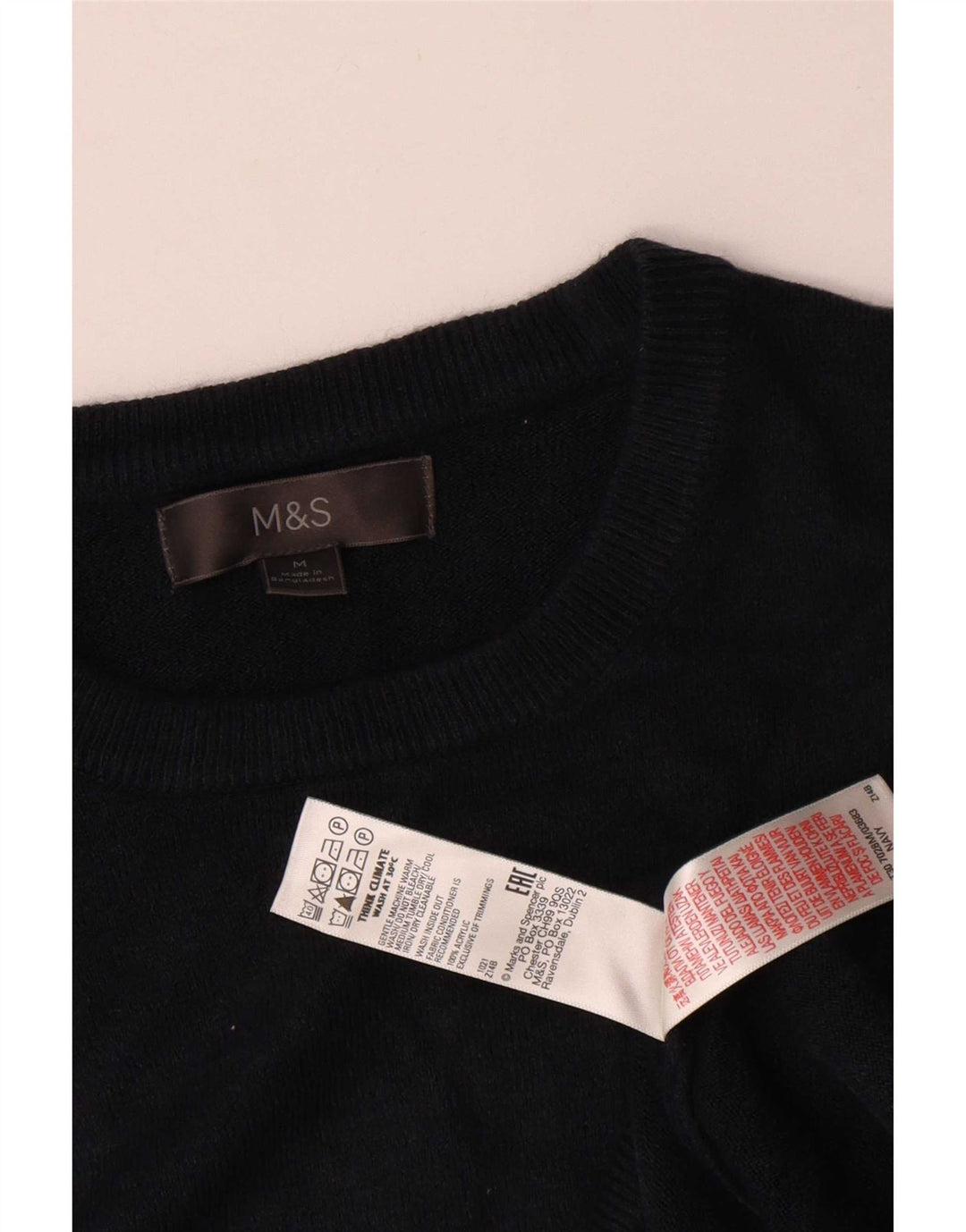 Marks & Spencer muški džemper s okruglim izrezom srednje tamnoplave akrilne boje