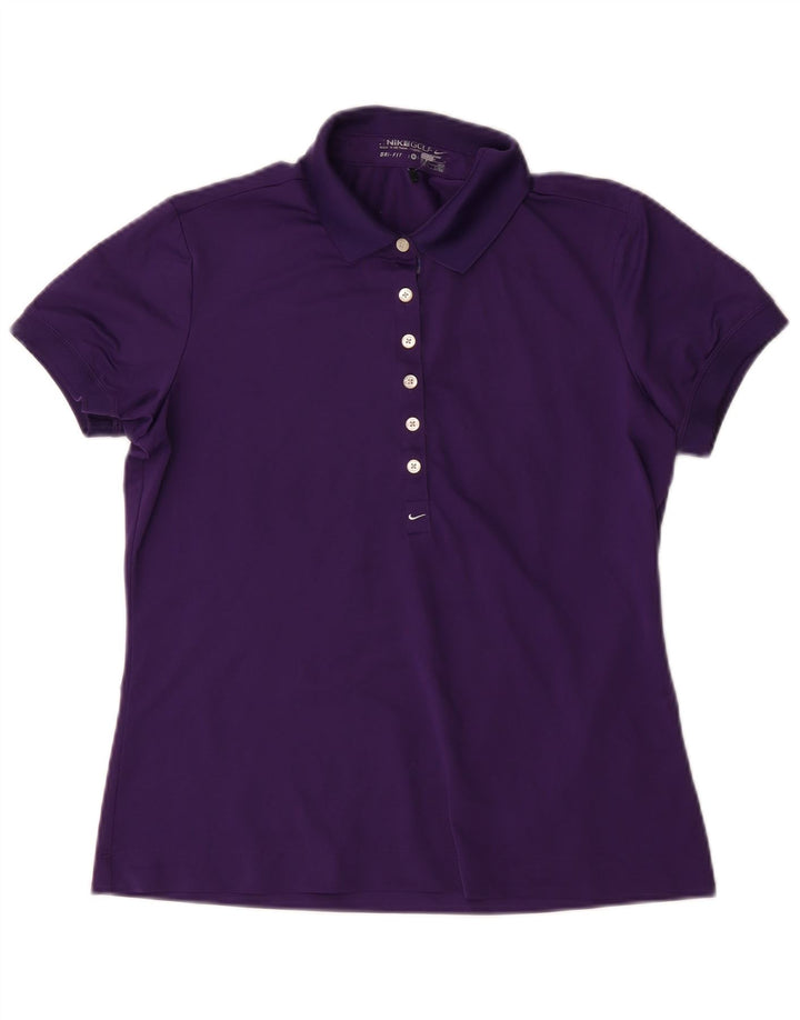 Nike ženska polo majica Dri Fit UK 12/14 Srednje ljubičasti poliester