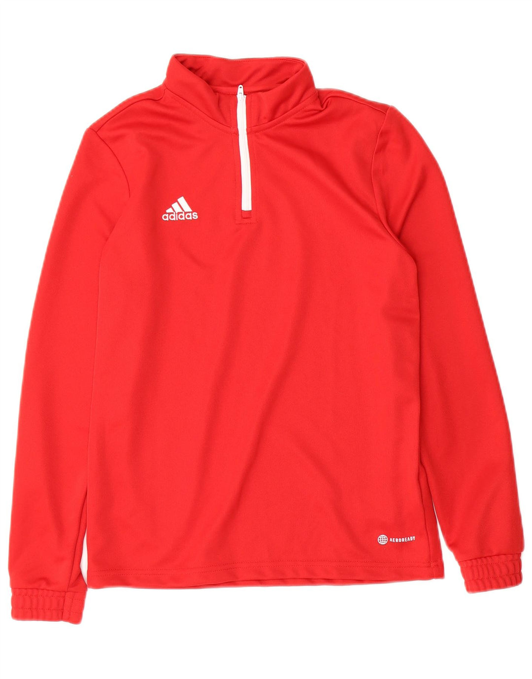 ADIDAS Boys Aeroready Zip Neck Pullover Tracksuit Top 13-14 Years Red