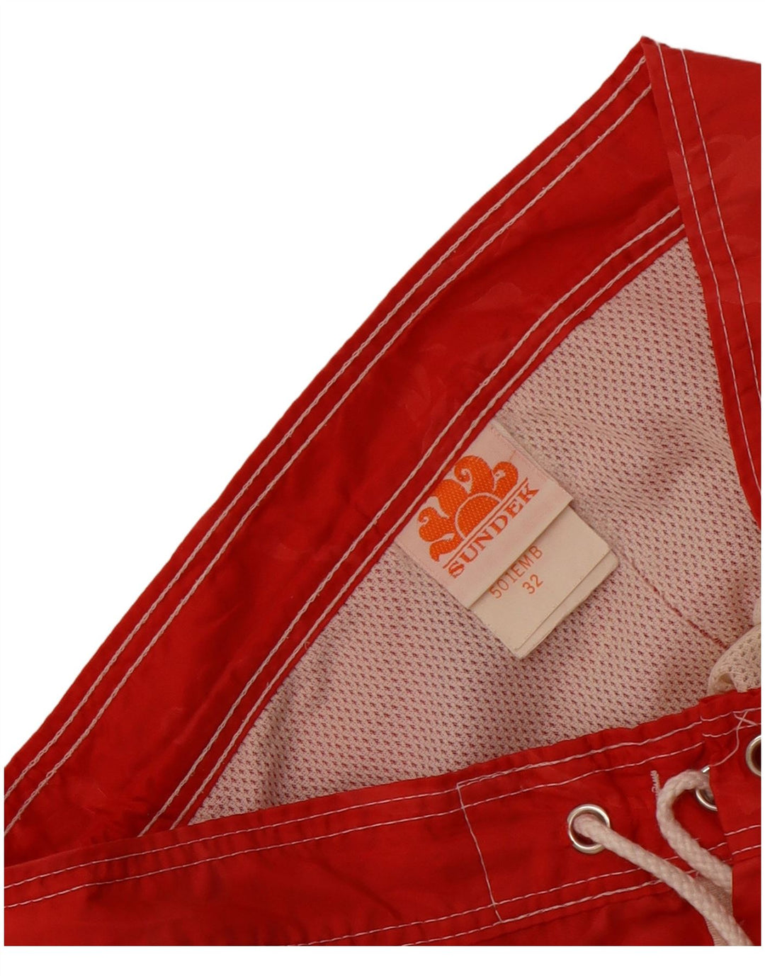 Sundek muške kratke hlače za kupanje srednje crvene cvjetne najlonske tkanine