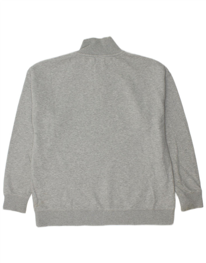 CALVIN KLEIN JEANS Muška majica s izrezom na patentni zatvarač Srednje siva