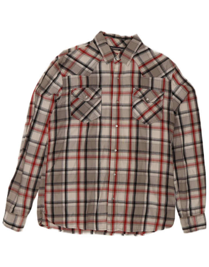 Levi's muška flanelska košulja srednje siva karirana pamuk