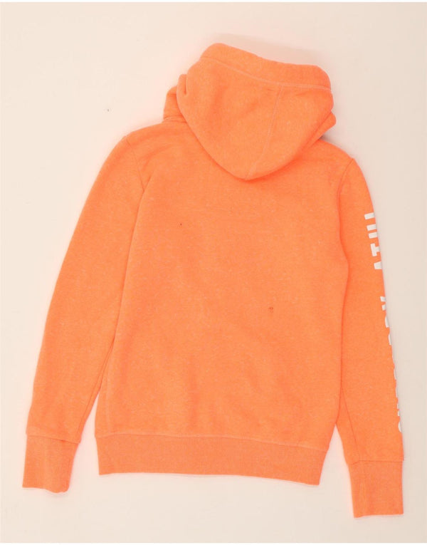 SUPERDRY ženski pulover s kapuljačom s grafičkim patentnim zatvaračem UK 10 Small Orange Flected