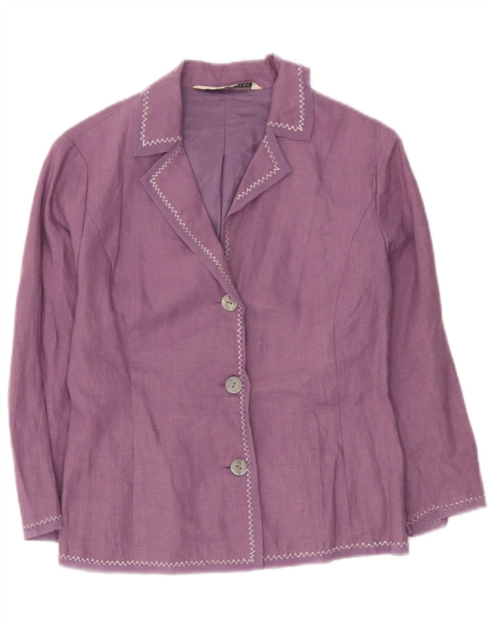 Laura Ashley Ženska jakna s 3 gumba UK 8 Mala ljubičasta posteljina