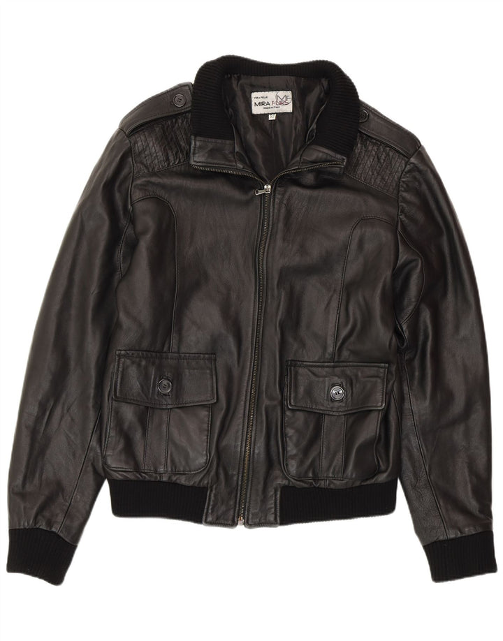 MIRA FURS Muška vojna kožna jakna IT 52 XL crna koža