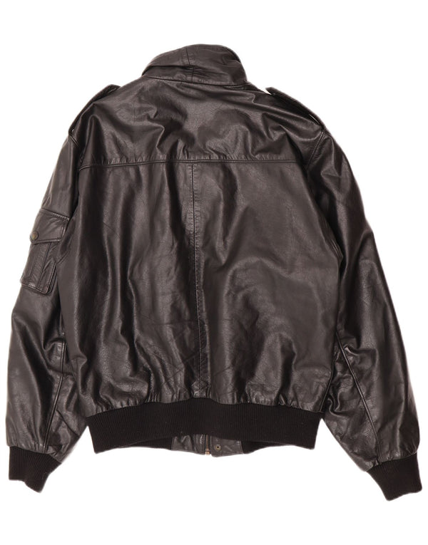 Paragon muška vojna kožna jakna UK 40 velika crna koža