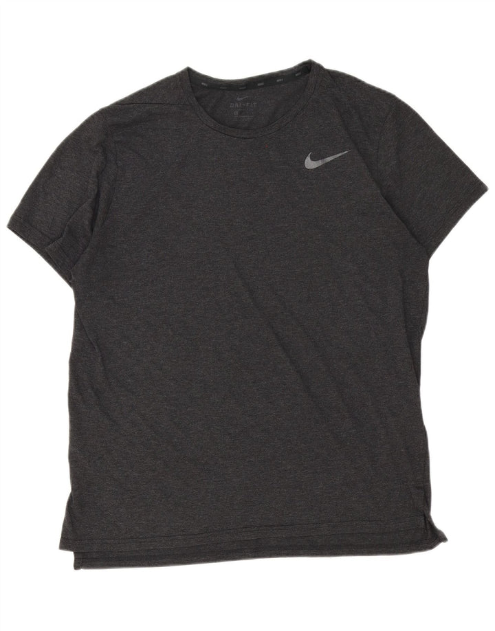 Nike Dri Fit majica kratkih rukava srednje sivi poliester