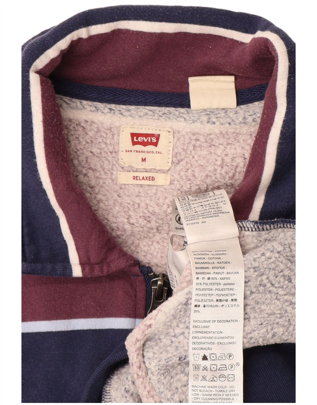 LEVI'S muška majica s opuštenim izrezom i srednjim tamnoplavim prugama