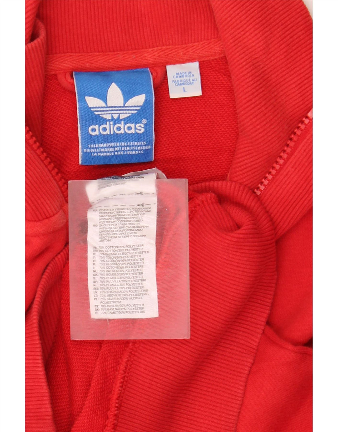Velika crvena pamučna muška trenirka s grafičkim motivima Adidas