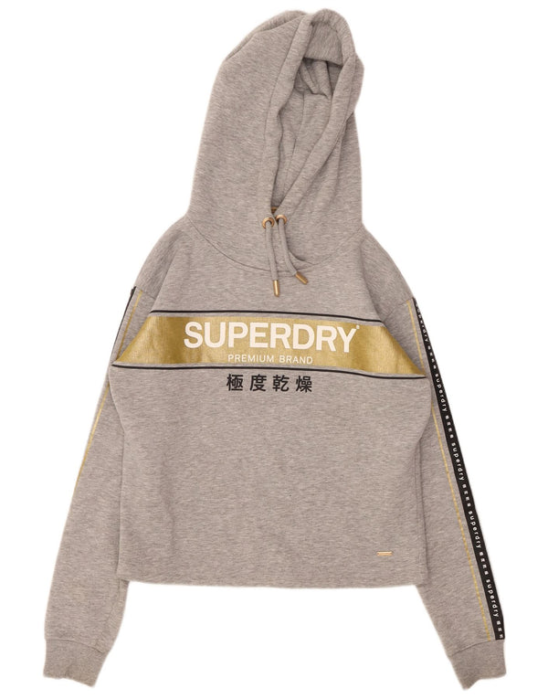 SUPERDRY Ženska prevelika majica s kapuljačom s kapuljačom UK 8 Mala siva
