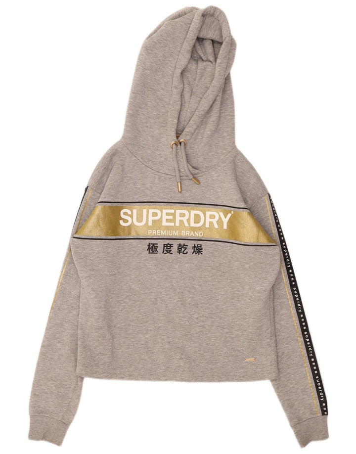 SUPERDRY Ženska prevelika majica s kapuljačom s kapuljačom UK 8 Mala siva