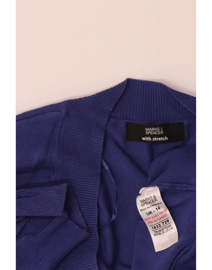 Marks & Spencer ženski kardigan džemper kratkih rukava UK 14 srednje tamnoplava