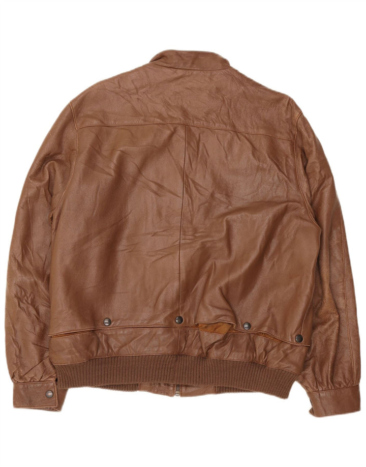 VINTAGE ženska kožna jakna IT 48 XL smeđa koža