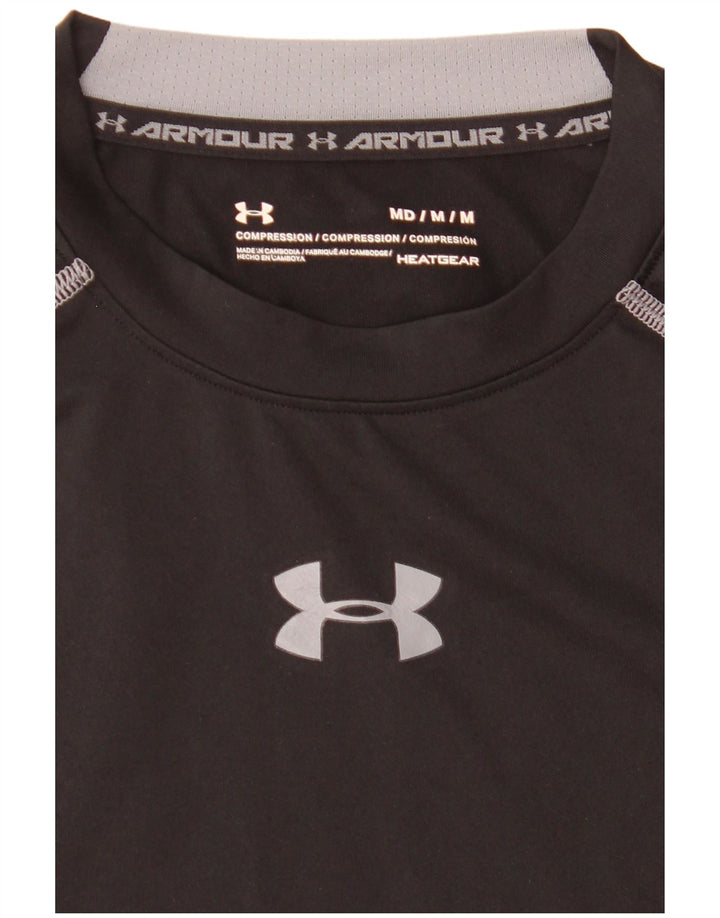 Under Armour muška kompresijska majica kratkih rukava srednje crna na pruge