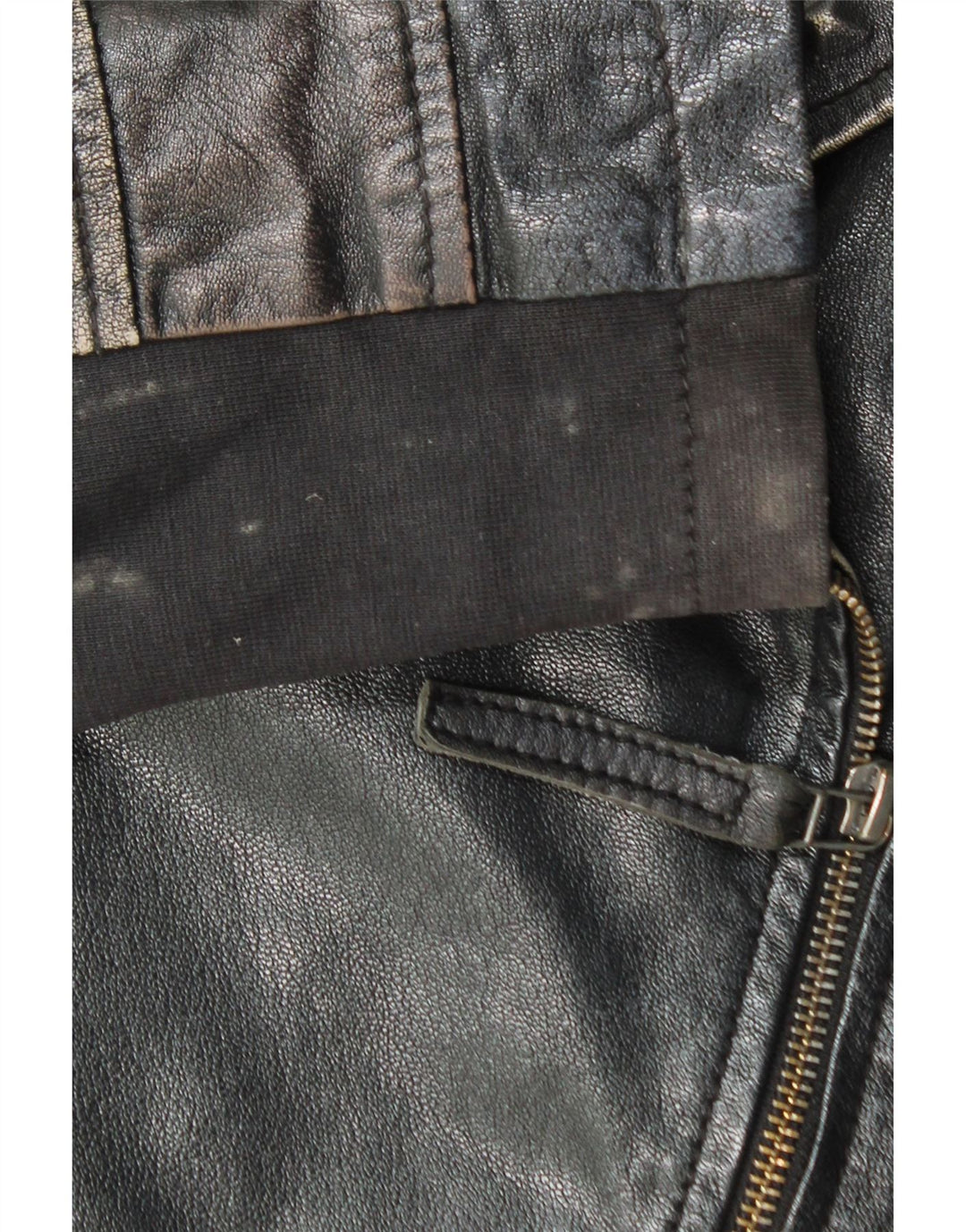 Vintage ženska crna kožna biciklistička jakna IT 40 mala crna koža